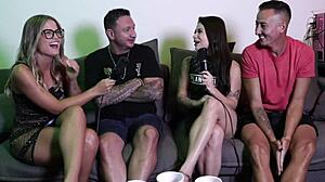 Safada flashes pussy after dpv fetish talk then rides cock moaning