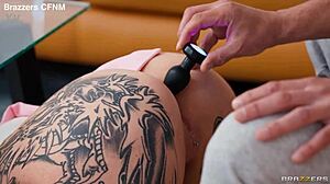 blonde athletic nichole saphir's bubble butt pierced pussy takes anal fisting deepthroat cumshot