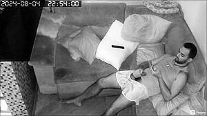 whoa caught on ip cam this amateur fetish masturbation session