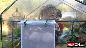 Big Ass Blondie Jenna Starr's Huge Natural Tits Bounced In Garden Fuck!