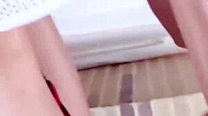 Blonde college teen's live tiktok interrupted by boyfriend's rough bareback pounding in bedroom