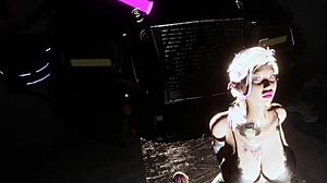 wanna check out that hot garage girl in cyberpunk vr sex game?