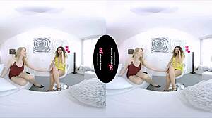 Guy Hires Two Big-Titted Shemales for Lingerie Threesome Pound