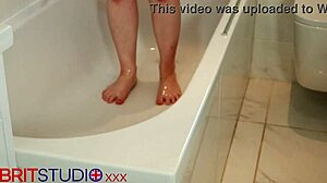 steamy shower hides brit teen 18+ solo orgasm frenzy