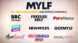 busty milf melts from princess cunilingus then strokes footjob on monster cock