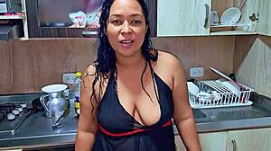 Oh god, squirting hard in the kitchen for my stepson... wanna be my horny new boy?