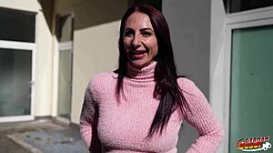 purple hair inked german milf devil akita casting fucked