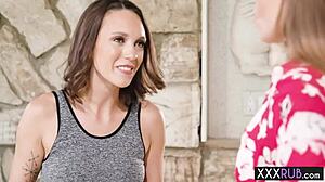 doesn't this hot brunette milf fingering sexy big titted lesbian turn you on?