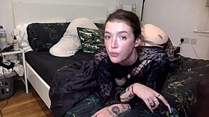 Amyyy Wilde's small tits bounce as monster BBC fucks her bent over in lingerie POV