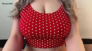 step mom offers big natural tits for titty fuck only no pussy