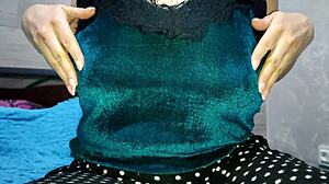 one stays home to play around with her big boobs casually