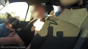 Stranger Catches Wife Sucking Cock in School Parking Lot Car Quickie - Misscreamy
