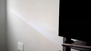 cute petite brunette neighbor smokes in pink thong showing off her big tits homemade