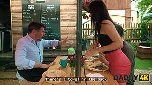 hey ever risk fucking your bfs daddy outdoors like this cute brunette did?