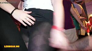 What happens when hot lesbians kiss passionately at the wild nightclub party?