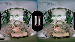 yo poison ivy cosplay vr has this hot redhead's pussy wrecked in garage parody