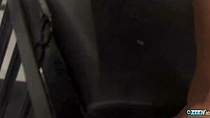 sexy brunette mistress, you love choking on bound dude's cock in fishnets? 