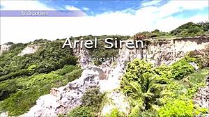 Neighbor's cute latina face covered in hot cum after sloppy homemade blowjob and swallow