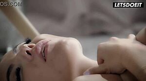 HOT BABES IN STOCKINGS wake up for steamy LESBIAN LICKING and fingering