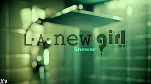 hey check out this attractive brunette teen hopping in the shower