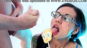 Whoa! Tiny Asian Babe Drowned in Cum from Four Monster Cocks!