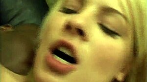 Red Stockings Slut Delivers Footjob and Doggystyle Fuck to Monster Black Cock Cumshot