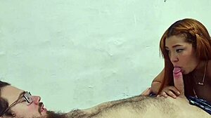 Best friend stuffs brunette's mouth with monster cock before homemade pov pounding