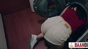 i got stuck and my latina friend fucked my pussy hard with dildo