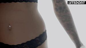 HOT BABES IN STOCKINGS wake up for steamy LESBIAN LICKING and fingering