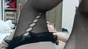 Blonde milf stays in one position for ten minutes showing big natural tits and pussy