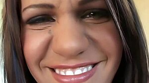 addison rose takes a mouthful after riding that monster cock deep