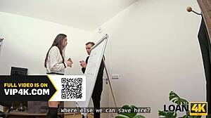 She discovers office gloryhole filling her tight shaved teen pussy at Loan4k