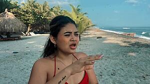 dude this cute lost chica on beach gets her big ass fucked hard by tourist guide