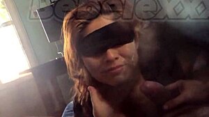 Lovely Blindfolded Latina Deepthroats Cum Guzzling Sloppy