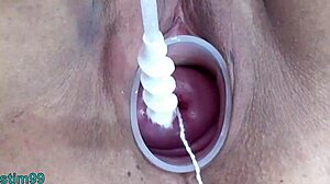 my mature Japanese wife's extreme BDSM cervix prolapse with hanging bottles
