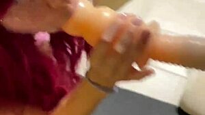 Sex Machine Deep Throats Huge Dildo on Bound Teen Cat Girl!