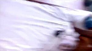 roommate bends ebony girl over dorm bed for monster cock doggy