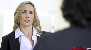 Blonde milf housewife blackmailed sucks rides big tits cowgirl doggystyle by young bull