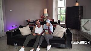 British bodybuilder tames shy petite divorced Muslim milf virgin