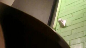 Grabbing Joya's naked ass in bathroom hardcore closeup