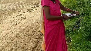 desi girlfriend bent over bed for hard devar pussy pounding