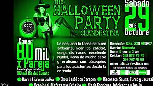 Colombian swingers crash the secret halloween party for wild group action