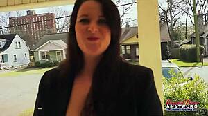 busty brunette cutie kylie shae sucks cock rubs tits deepthroat rides