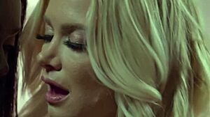 Black lesbian milf Ana Foxxx toys big ass blonde Serene Siren's pussy hard