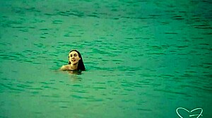 hey charlie forde's wet pussy licked hard by lesbian babe on beach... moans everywhere