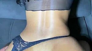 Oiled brazilian housewife ass brincando creampie doggystyle riding