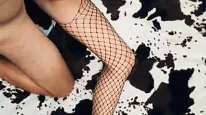 Beautiful Milf Wife Dons Stockings to Seduce Husband into Deep Anal Penetration