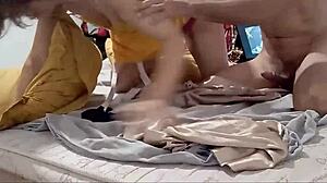 sexy white slut sucks rims and fucks in satin lingerie thong dress stockings heels