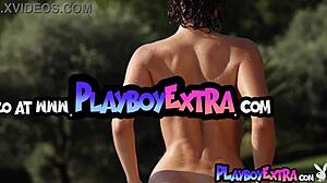 Sweaty Gena Miller's Massive Tits Burst from Tiny Bikini Outdoors?