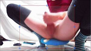 japanese girl fingers shaved pussy in solo masturbation bedroom session